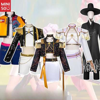 K/DA Pop Star Akali Cosplay Costume, Full Set League of Legends K-POP Outfit for Women