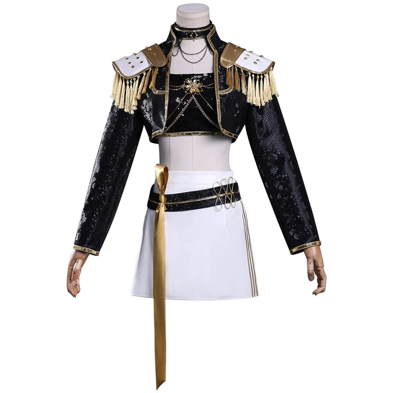 Rumi Zoey Mira Cosplay Costume Women Black Golden Singing Suit Halloween Party Carnival Role Playing Outfit
