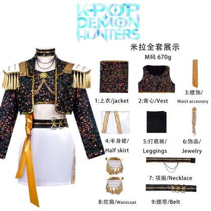 K/DA Pop Star Akali Cosplay Costume, Full Set League of Legends K-POP Outfit for Women