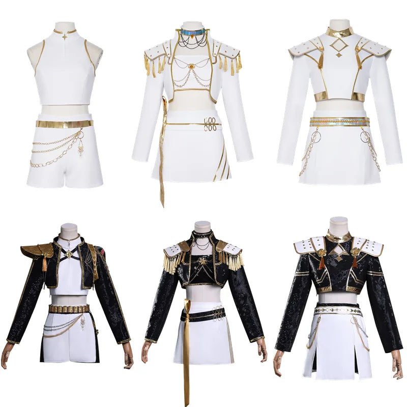 Rumi Zoey Mira Cosplay Costume Women Black Golden Singing Suit Halloween Party Carnival Role Playing Outfit