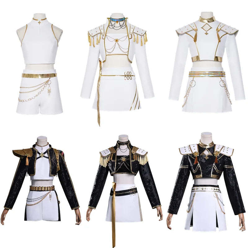 Rumi Zoey Mira Cosplay Costume Women Black Golden Singing Suit Halloween Party Carnival Role Playing Outfit