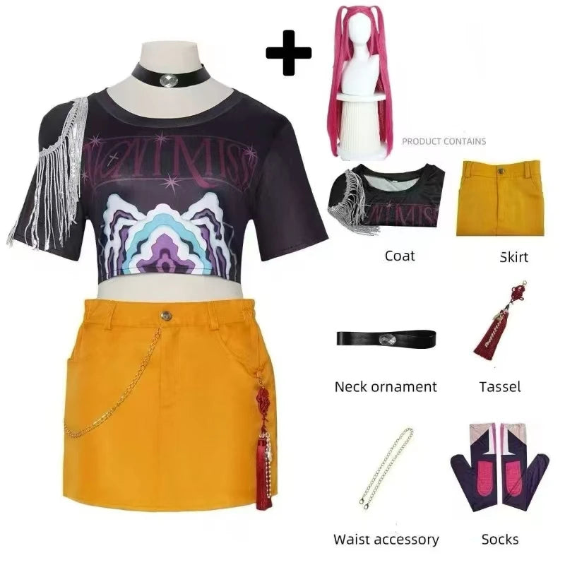 Halloween KPop Mira Cosplay Costume Wig Women Girls Halloween Carnival Comic-con Party Role Playing Outfits