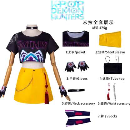 K/DA Pop Star Akali Cosplay Costume, Full Set League of Legends K-POP Outfit for Women