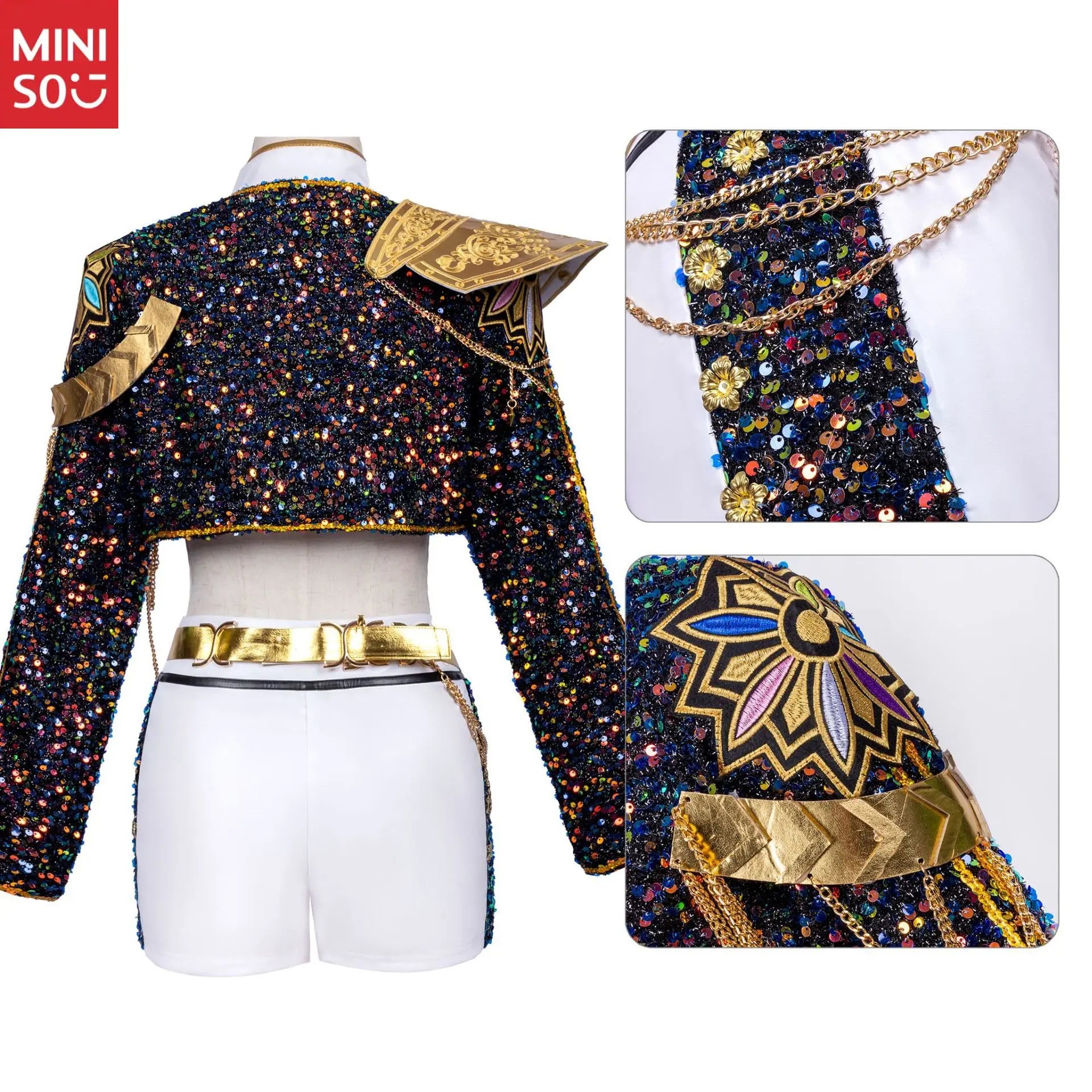K/DA Pop Star Akali Cosplay Costume, Full Set League of Legends K-POP Outfit for Women