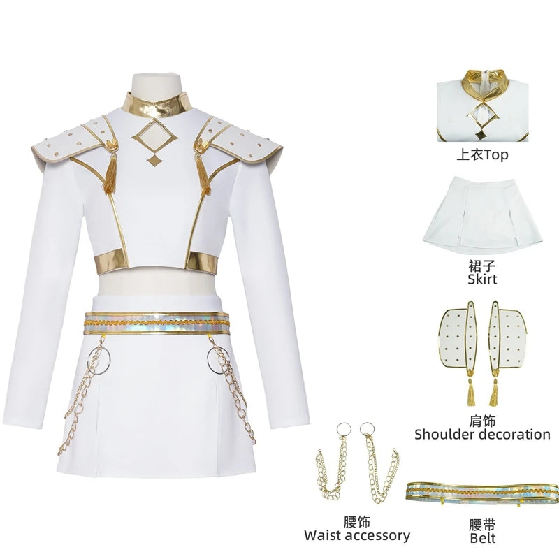 Rumi Zoey Mira Cosplay Costume Women Black Golden Singing Suit Halloween Party Carnival Role Playing Outfit