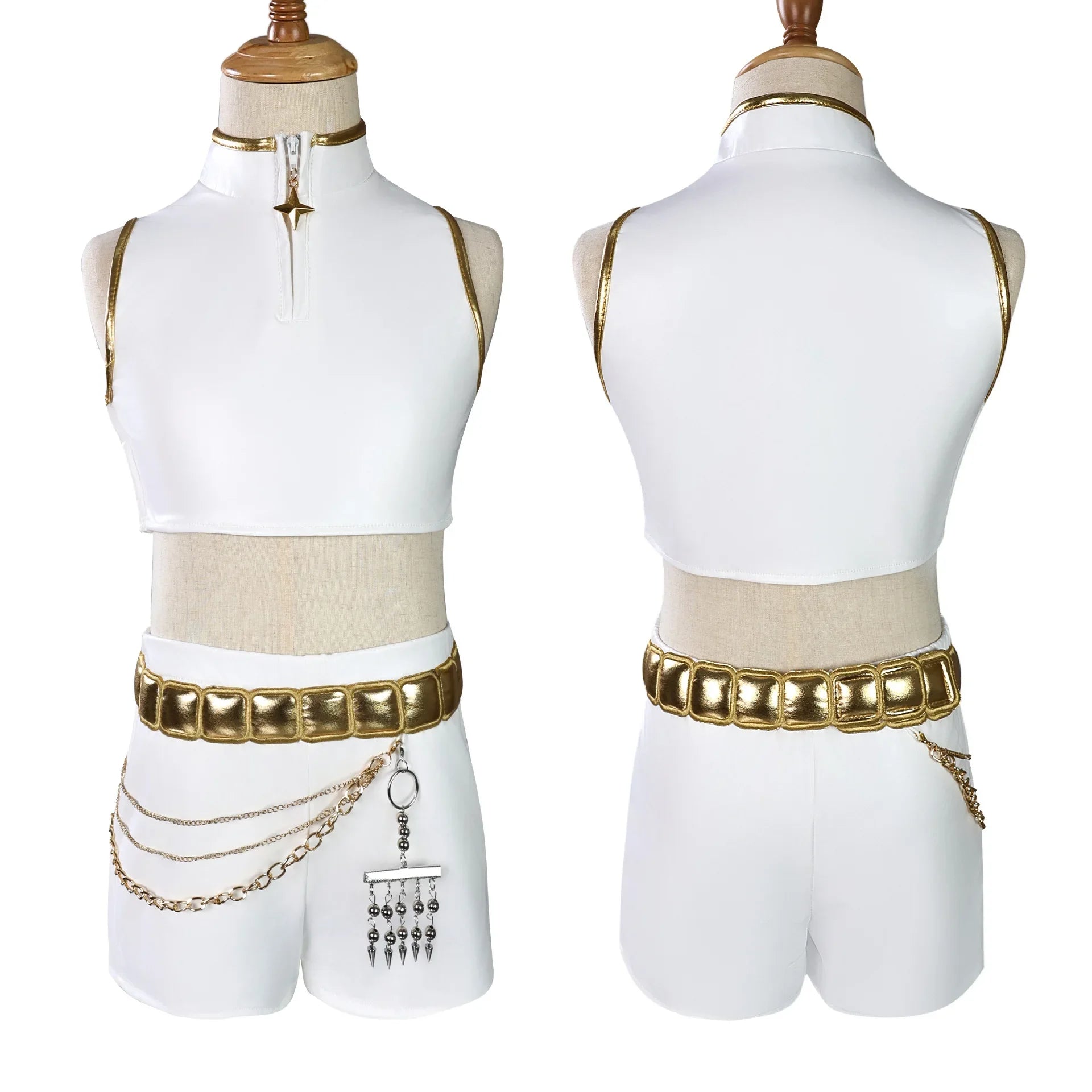 Anime Zoey Rumi Mira Cosplay Costume White PU Leather Uniform Role Play for Party Halloween Carnival Outfits