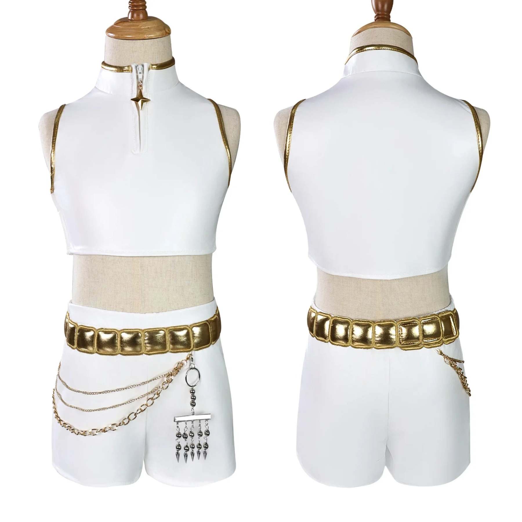 Anime Zoey Rumi Mira Cosplay Costume White PU Leather Uniform Role Play for Party Halloween Carnival Outfits