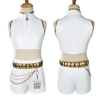 Anime Zoey Rumi Mira Cosplay Costume White PU Leather Uniform Role Play for Party Halloween Carnival Outfits