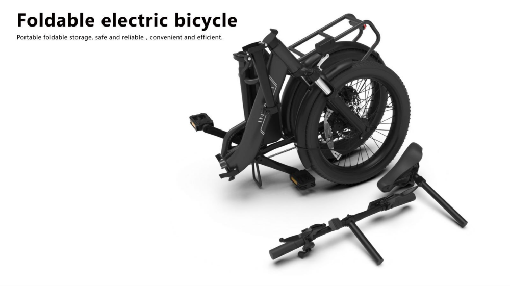 INVANTI TIDE2 unisex step-through foldable cargo ebike in Khaki and black