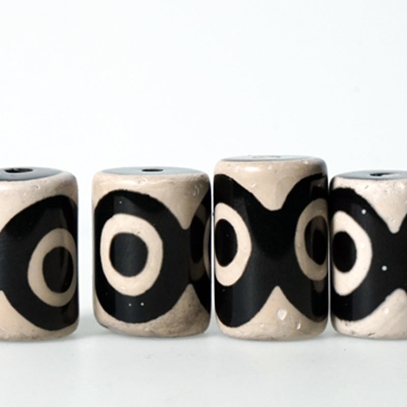 Ebony Wood Dzi Bead Copper Protection Couple Bracelet