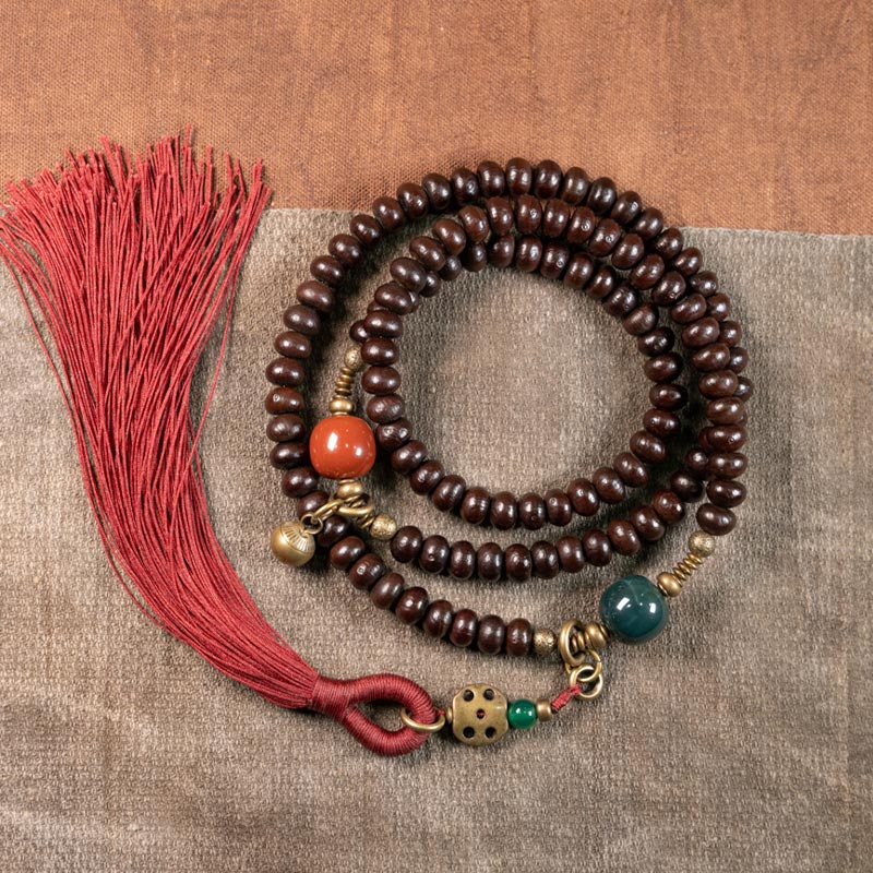 108 Mala Beads Natural Tibet Purple Bodhi Seed Auspiciousness Bracelet
