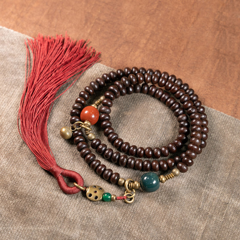 108 Mala Beads Natural Tibet Purple Bodhi Seed Auspiciousness Bracelet