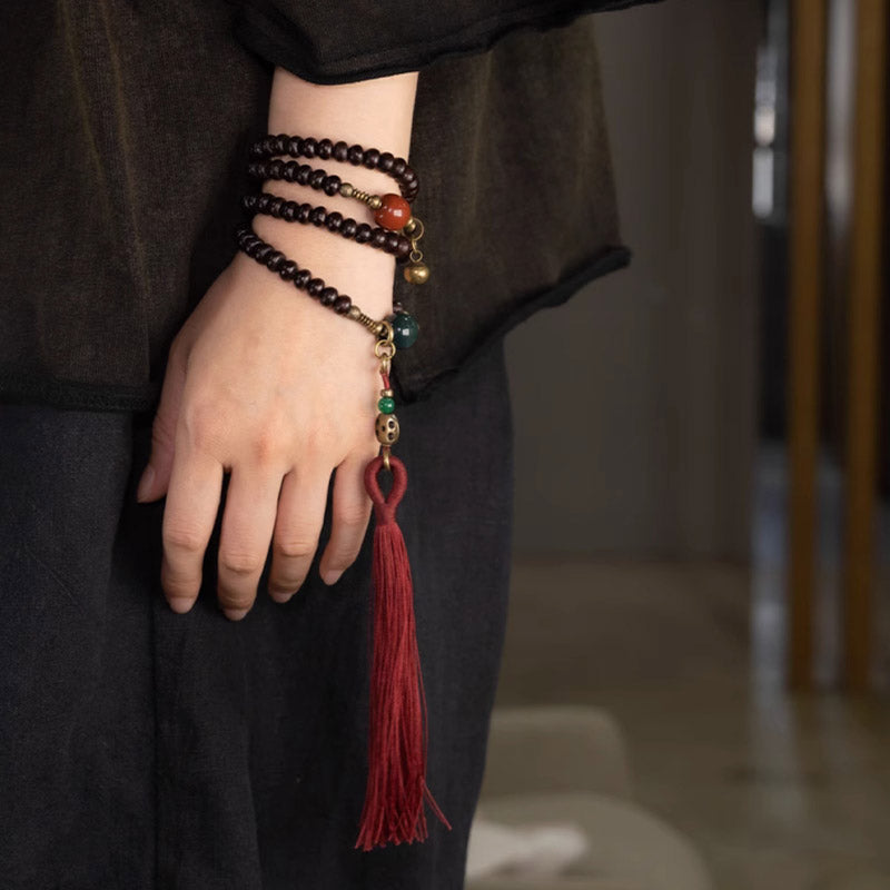 108 Mala Beads Natural Tibet Purple Bodhi Seed Auspiciousness Bracelet