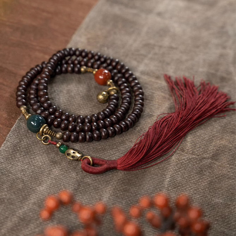 108 Mala Beads Natural Tibet Purple Bodhi Seed Auspiciousness Bracelet