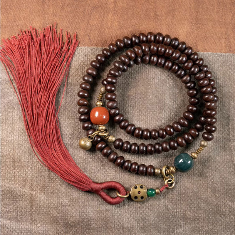 108 Mala Beads Natural Tibet Purple Bodhi Seed Auspiciousness Bracelet