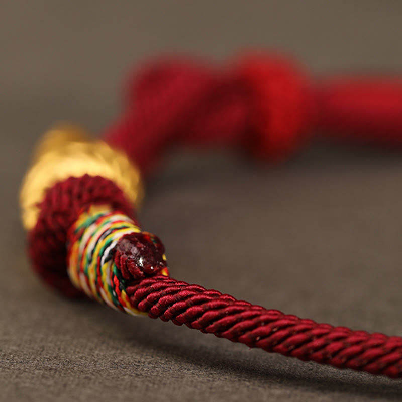 999 Gold Year of the Snake Design Handmade Luck Protection Rope Braided Bracelet