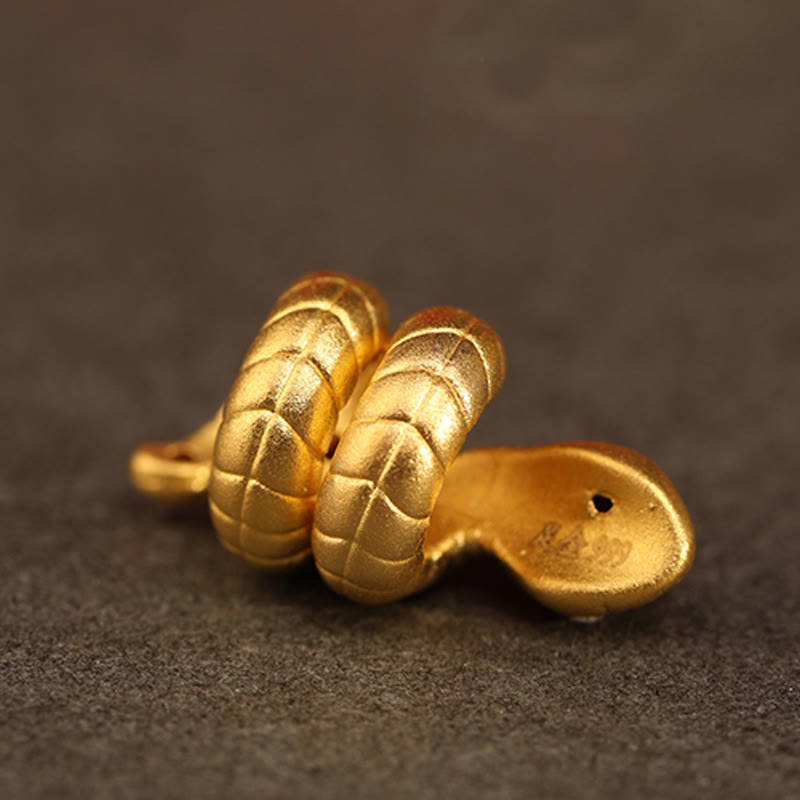 999 Gold Year of the Snake Design Handmade Luck Protection Rope Braided Bracelet