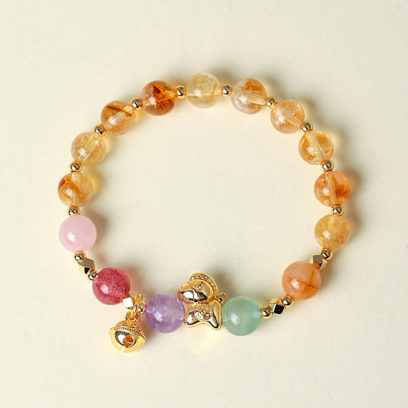 Year Of The Horse Citrine Amethyst Various Crystals Protection Bracelet