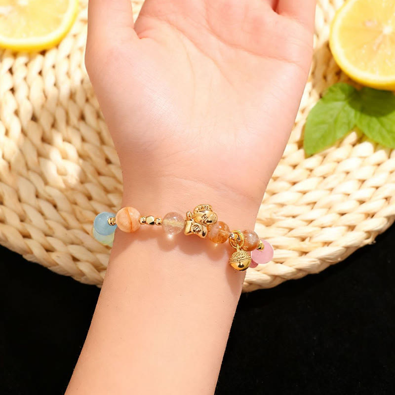 Year Of The Horse Citrine Amethyst Various Crystals Protection Bracelet