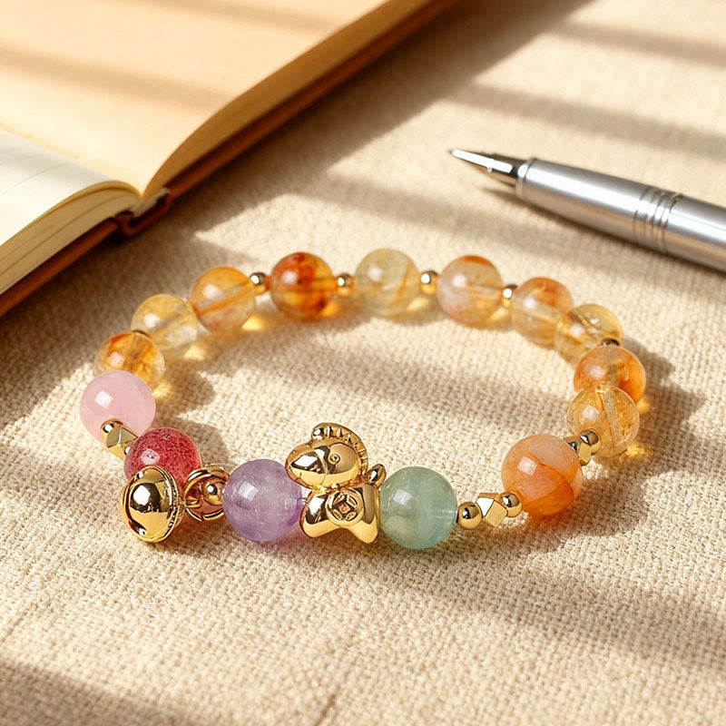 Year Of The Horse Citrine Amethyst Various Crystals Protection Bracelet