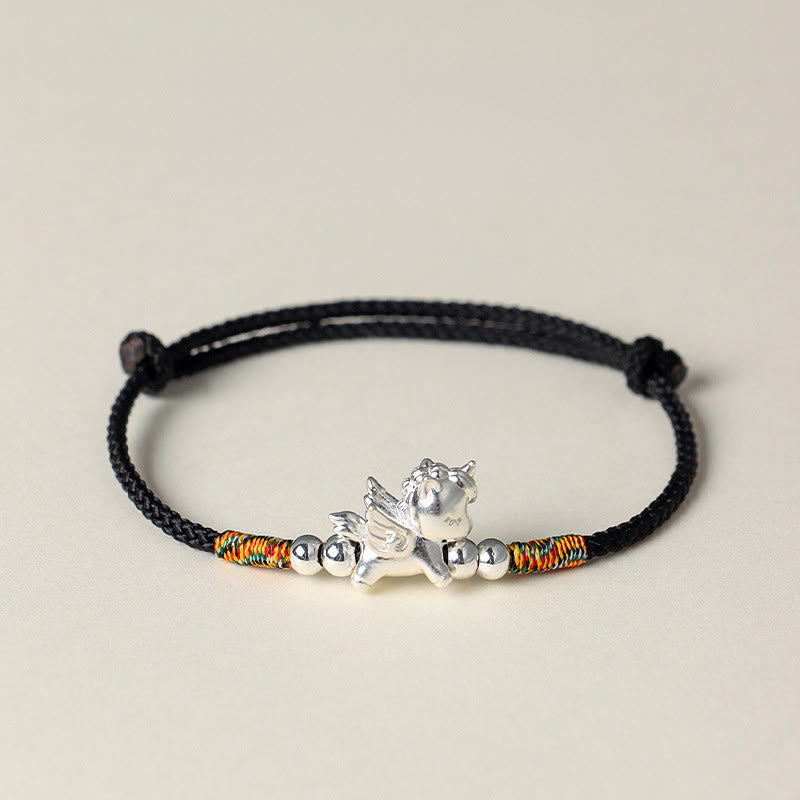 925 Sterling Silver Year Of The Horse Prosperity String Bracelet