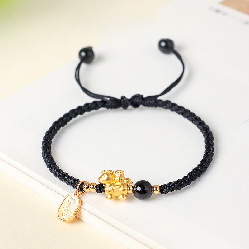 999 Sterling Silver Year Of The Horse Peaceful And Rich Success String Bracelet