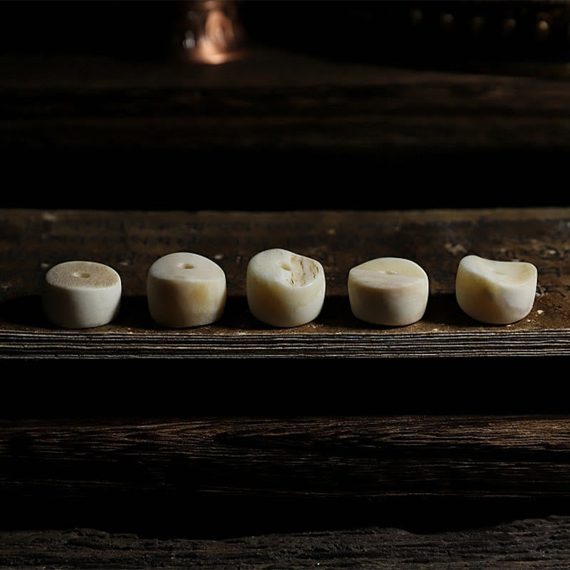 Tibetan Natural Yak Bone The Lord Of The Corpse Forest Dice Chinese Zodiac Nine Palaces Eight Diagrams Strength Wrist Mala