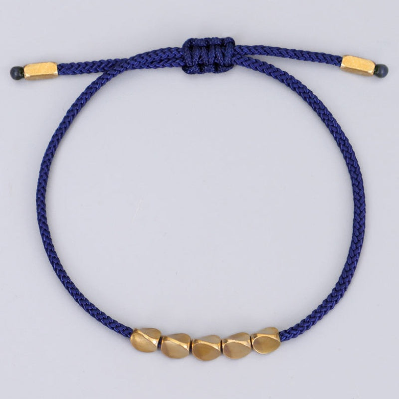 Blue Copper Beads Bracelet Set