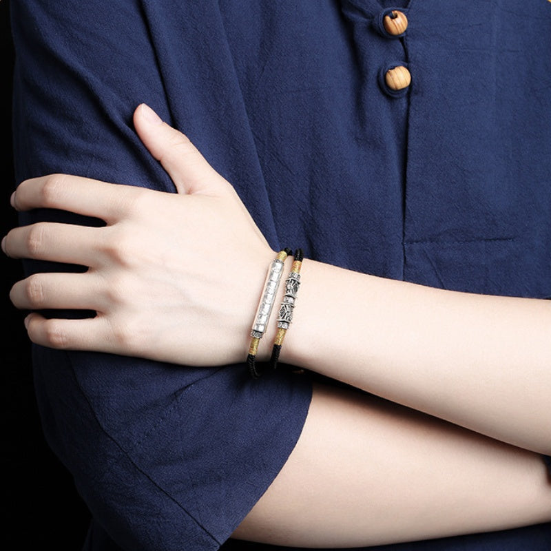 Tibetan Mantra Double Bracelet - For Luck & Protection