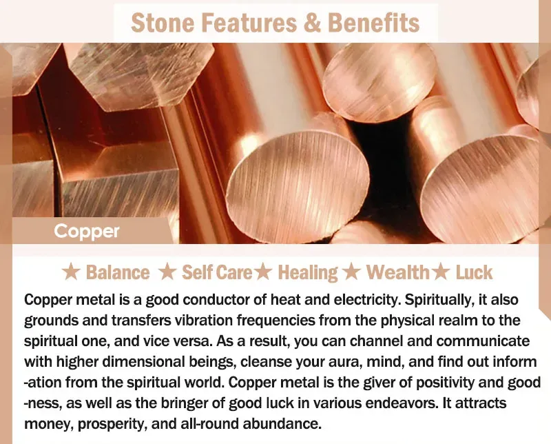 Buddha Stones Lava Rock Stone Copper Balance Cuff Bracelet Bangle Bracelet BS 1