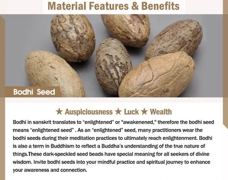 Buddha Stones 108 Mala Beads Bodhi Seed Luck Wealth Bracelet Wrist Mala Mala Bracelet BS 1