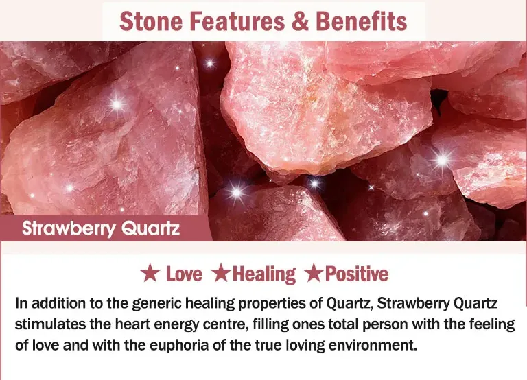 Buddha Stones Natural Strawberry Quartz Pink Crystal Lucky Cat Paw Love Bracelet Bracelet BS 1