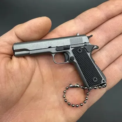 Mini Pistol Keychain - Exquisitely Detailed with Metallic Finish