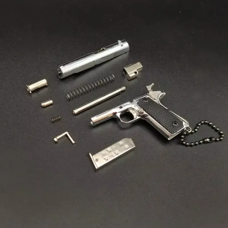 Mini Pistol Keychain - Exquisitely Detailed with Metallic Finish