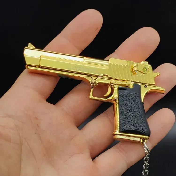 Tactical Edge, Pocket-Sized | Ultra-Realistic Desert Eagle Pistol Keychain (Gold, Silver, Gun Color)