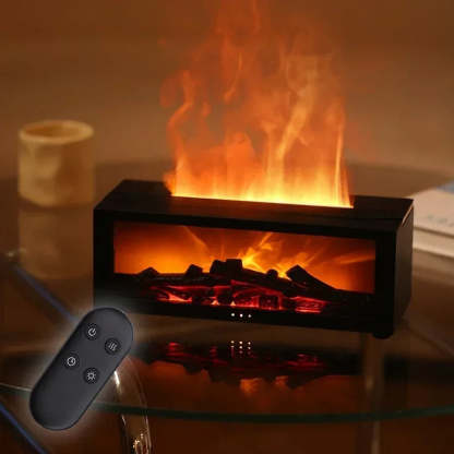 Remote Control Colorful Flame Fireplace Aroma Diffuser