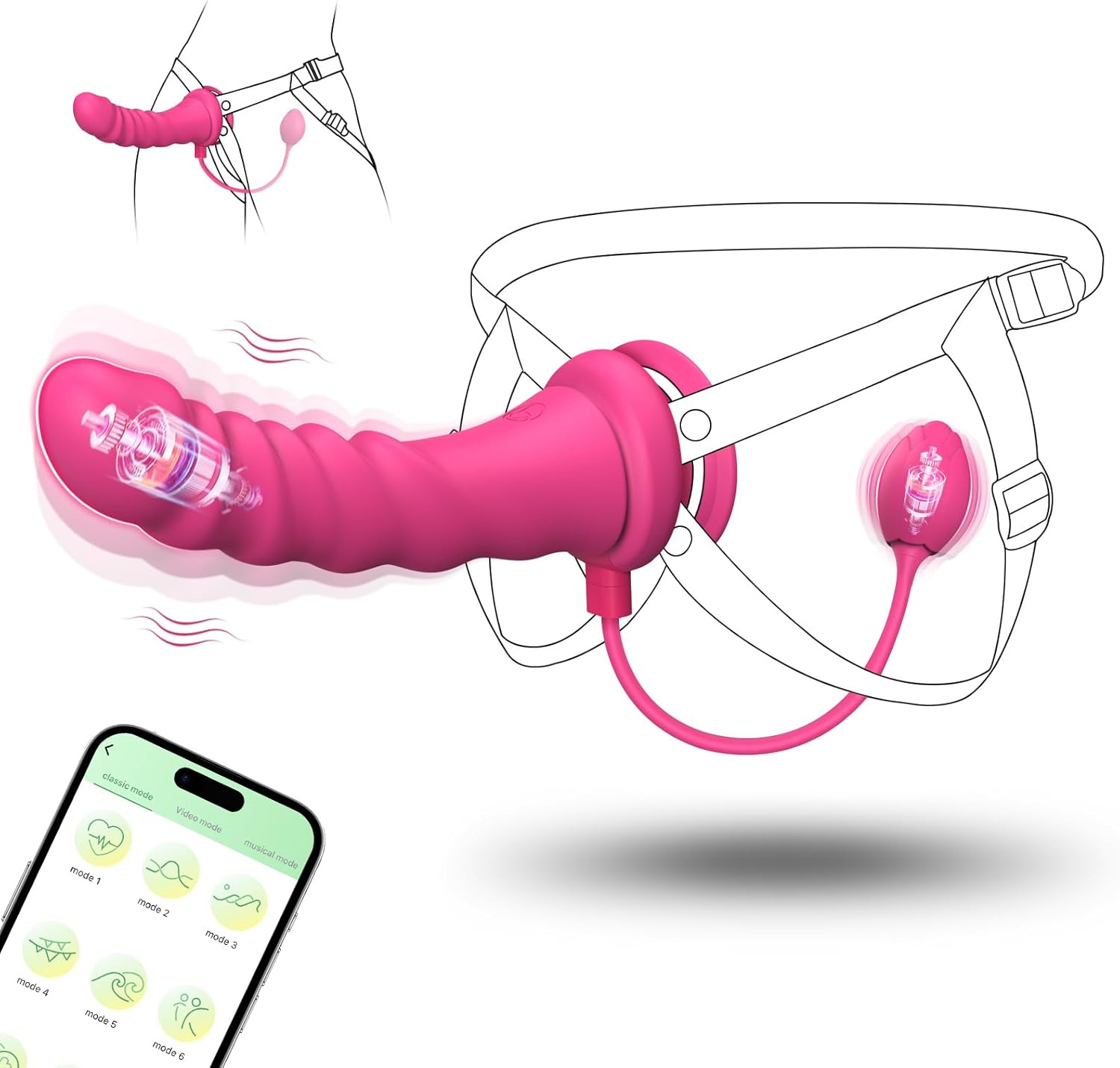 1跨境双头双震动穿戴后庭肛塞跳蛋APP远程控女自慰器成人情趣
