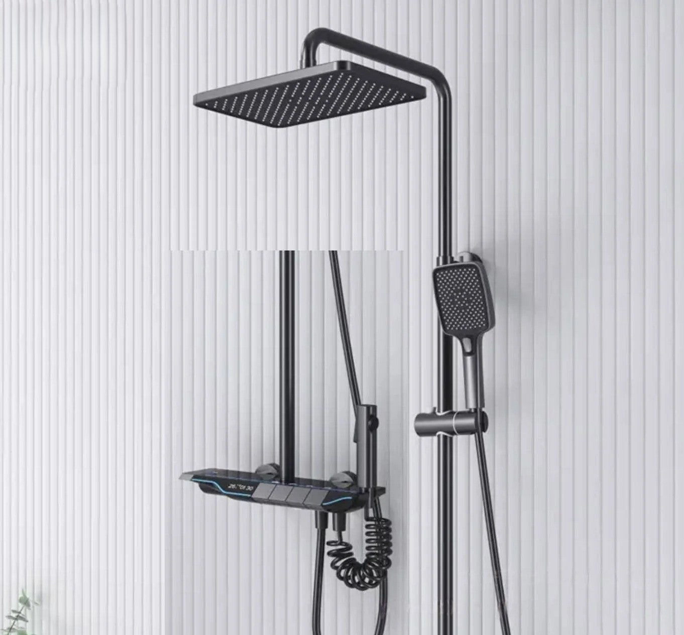 Full Copper Digital Display Piano Key Shower Set