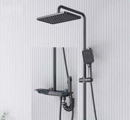 Full Copper Digital Display Piano Key Shower Set