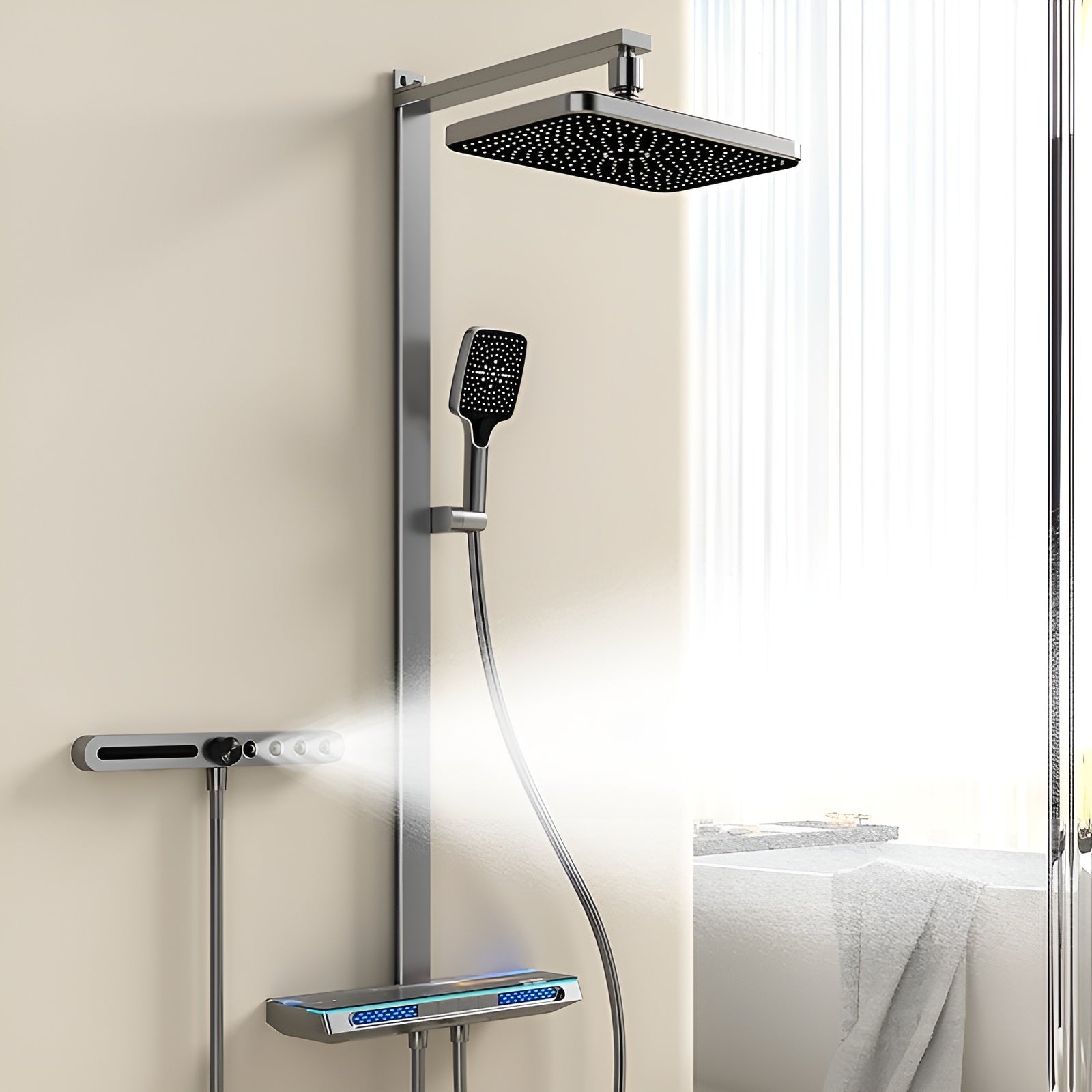Thermostatic Rainfall Aura Shower Set