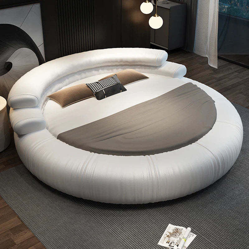 Italian Style Minimalist Circle Leather Dream Master Bed