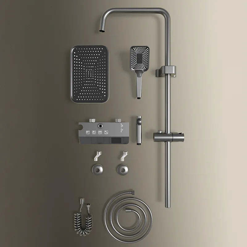 Digital Temperature Display Rain Feel Elegant Shower Set