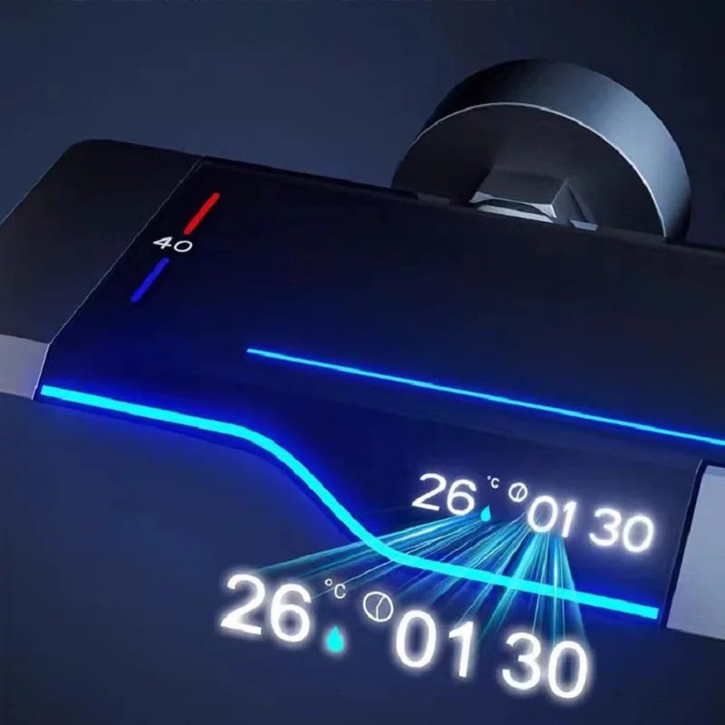 Full Copper Digital Display Piano Key Shower Set