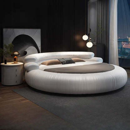 Italian Style Minimalist Circle Leather Dream Master Bed