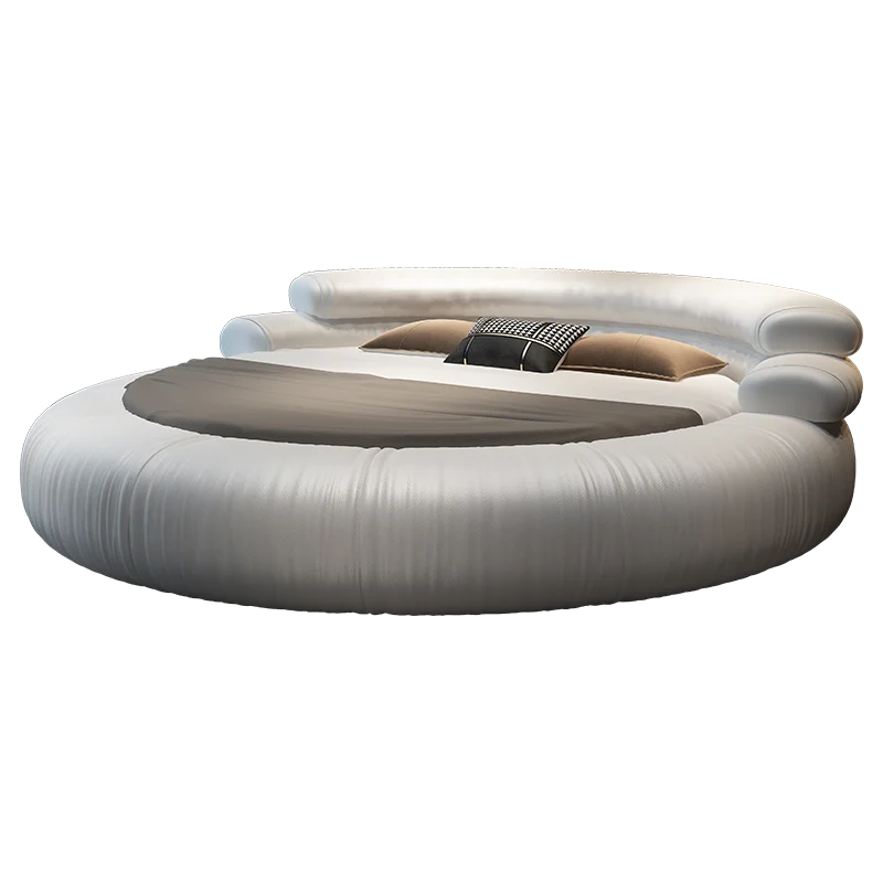 Italian Style Minimalist Circle Leather Dream Master Bed