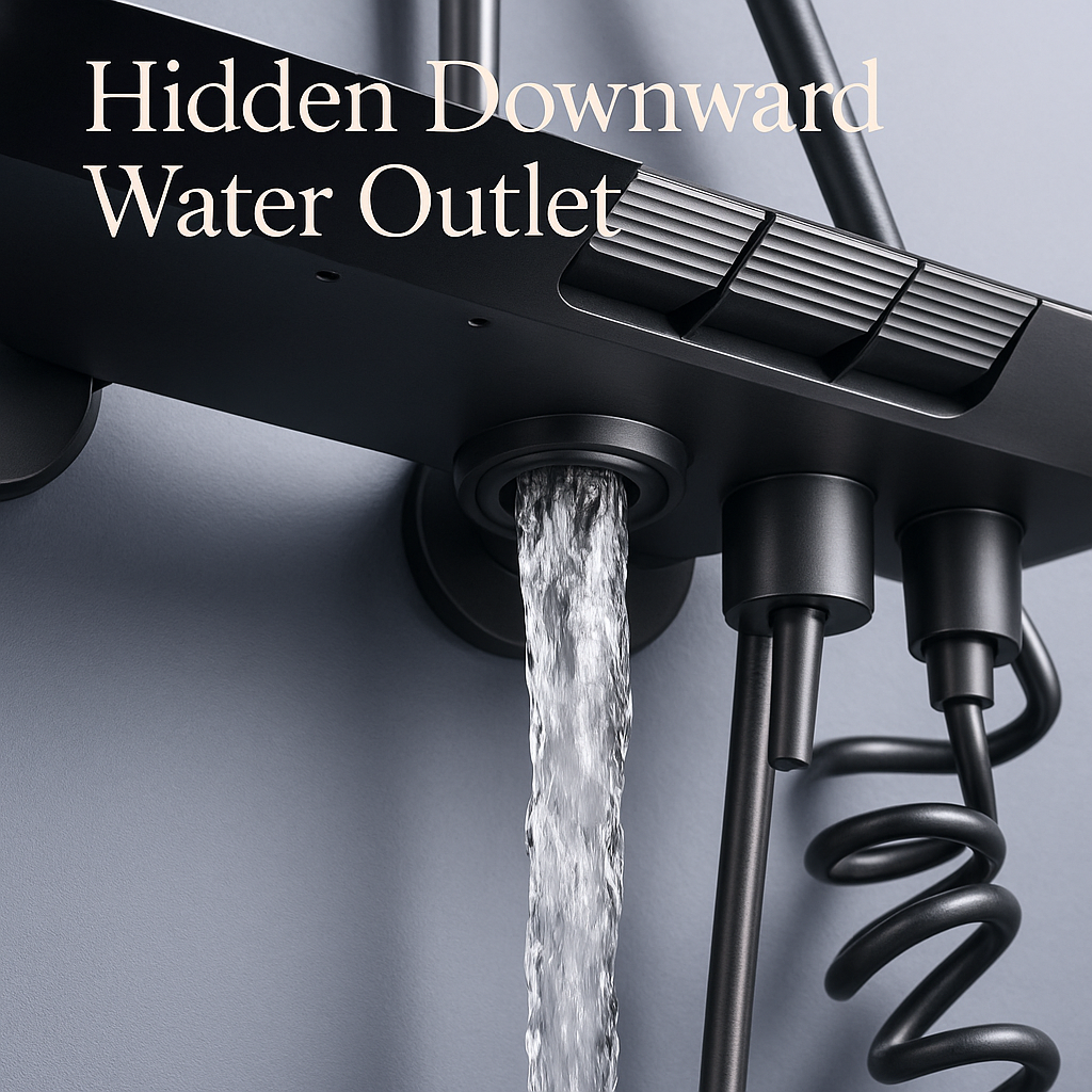 Full Copper Digital Display Piano Key Shower Set