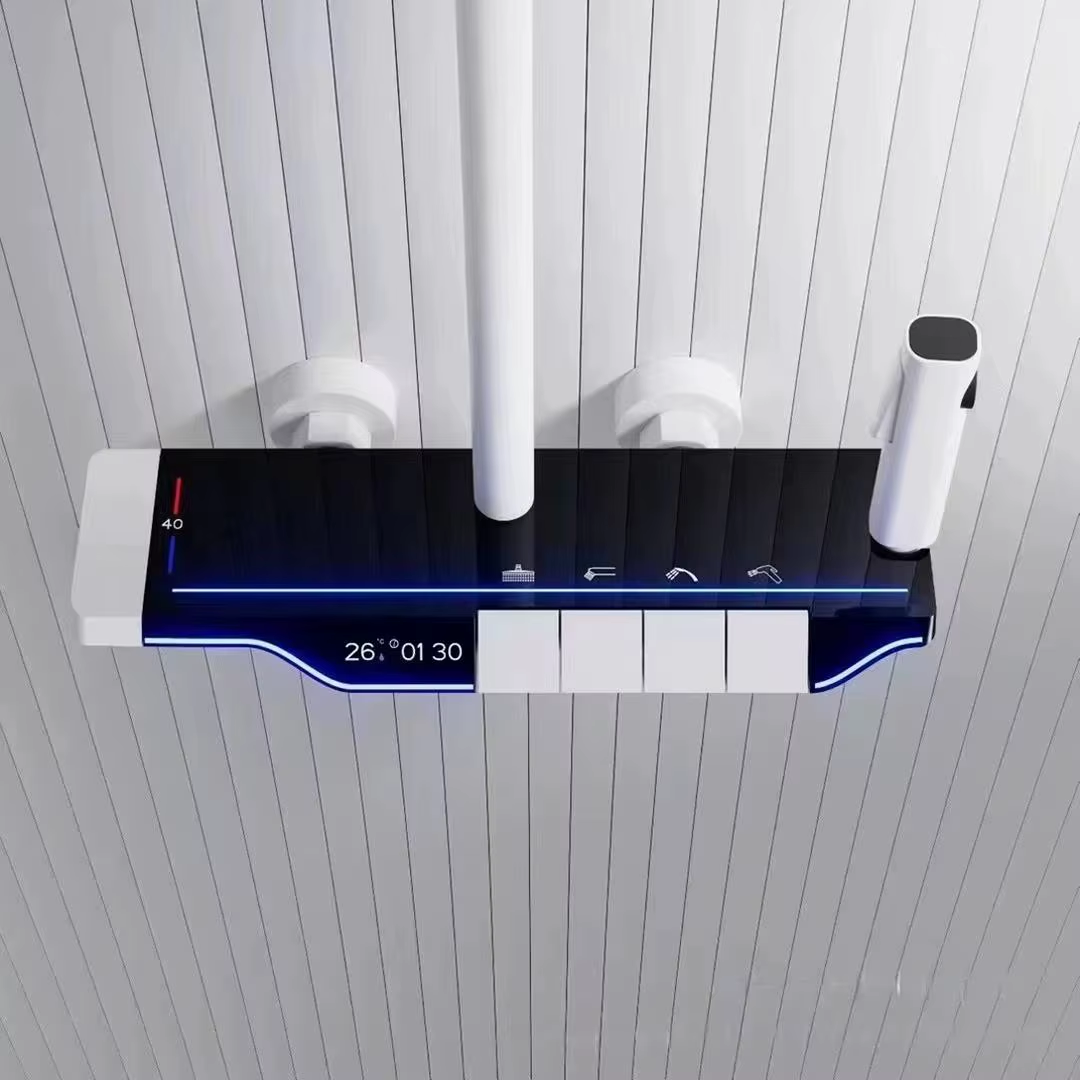 Full Copper Digital Display Piano Key Shower Set