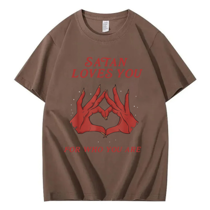 "Satan Loves You"Retro Edgy T-Shirt