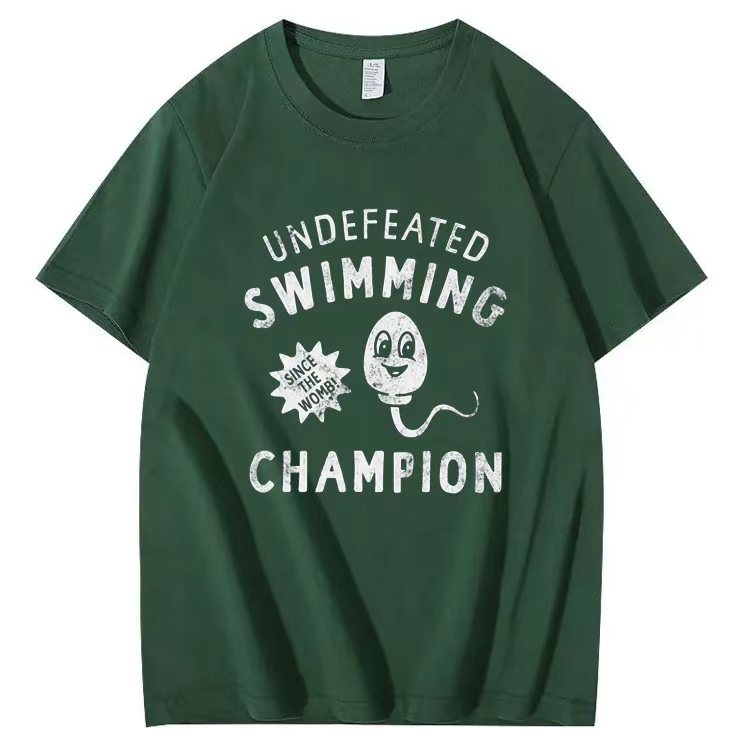 UNDEFEATED  SWIMMING  SINCE THE WOMB!  CHAMPION  T-shirt