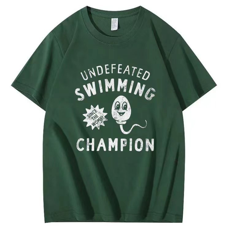 UNDEFEATED  SWIMMING  SINCE THE WOMB!  CHAMPION  T-shirt